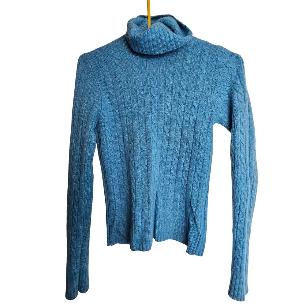J. Crew Women Cable Knit Turtleneck Sweater XXS Wool Cashmere Rabbit Hair Preppy